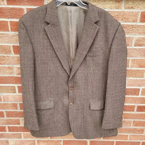 Lauren Ralph Lauren Brown Blazer Sport Coat Men's Size 46L 100% Lambs Wool